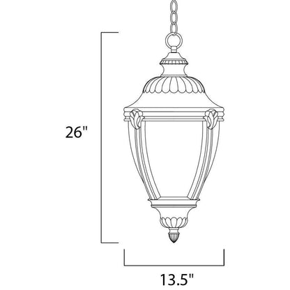 Maxim Lighting 3192WGET Morrow Bay DC Outdoor Pendant Dimensions 13.5 inch Wide by 26 inch High