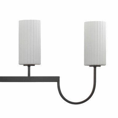 Maxim Lighting 32004SWBK Town And Country Matte Black Chandelier Arm and Glass Shade Detail