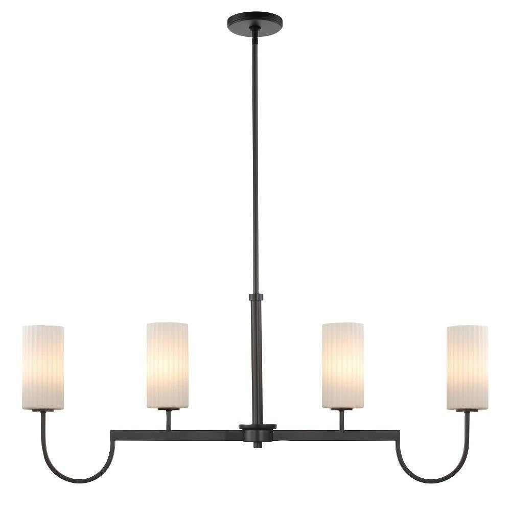 Maxim Lighting 32004SWBK Town And Country 4 Light 43 Inch Matte Black Linear Pendant Chandelier