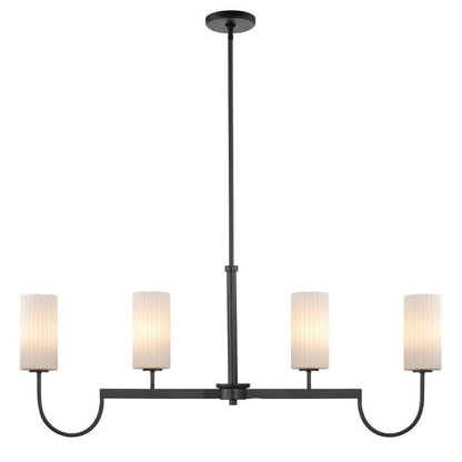 Maxim Lighting 32004SWBK Town And Country 4 Light 43 Inch Matte Black Linear Pendant Chandelier