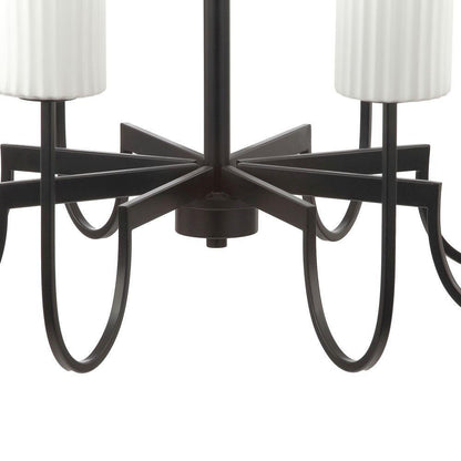 Maxim Lighting 32008SWBK Town and Country Chandelier - Close-Up of Center Frame and Star-Burst Hub Detail