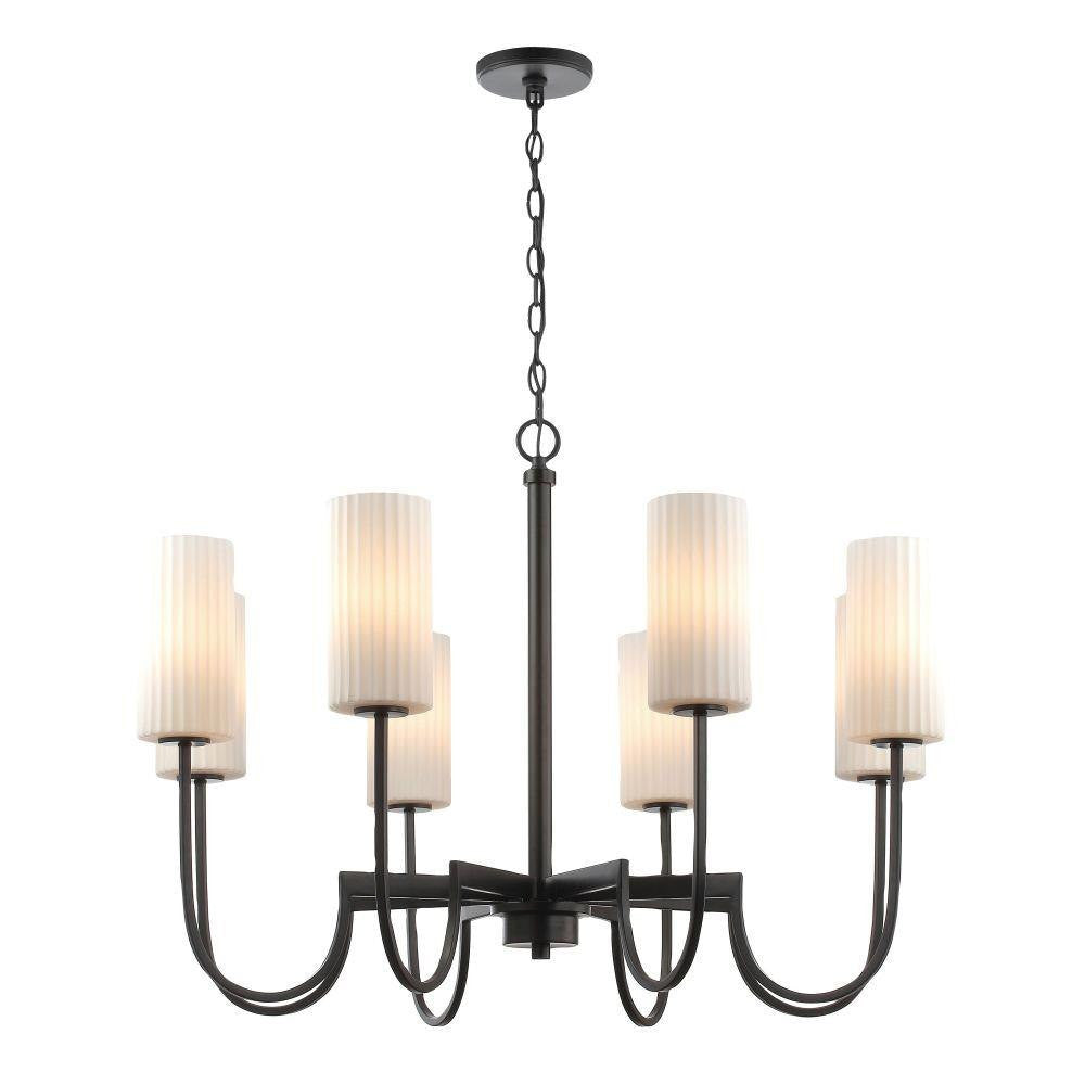 Maxim Lighting 32008SWBK Town and Country 8 Light 34 Inch Satin Black Chandelier Ceiling Light - Full View