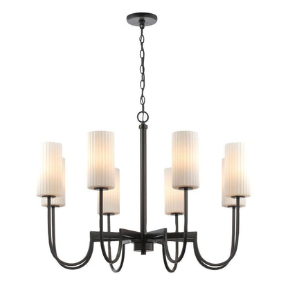 Maxim Lighting 32008SWBK Town and Country 8 Light 34 Inch Satin Black Chandelier Ceiling Light - Full View