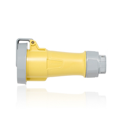 Leviton 320C4WLEV 20 Amp, 125 Volt, 2P, 3W, LEV Series North American-Rated IEC 60309-1 & 60309-2 Pin & Sleeve Connector, Industrial Grade, IP66/67/68/IP69K, Watertight - YELLOW