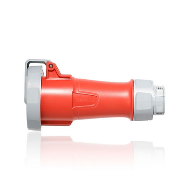 Leviton 320C7WLEV 20 Amp, 480 Volt, 2P, 3W, LEV Series North American-Rated IEC 60309-1 & 60309-2 Pin & Sleeve Connector, Industrial Grade, IP66/67/68/IP69K, Watertight - RED