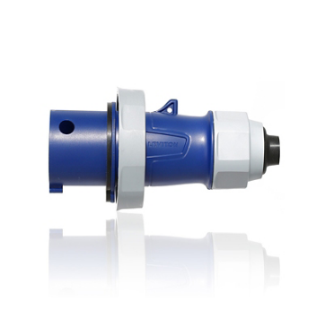 Leviton 320P6WLEVA 20 Amp, 250 Volt, 2P, 3W, LEV Series North American-Rated IEC 60309-1 & 60309-2 Pin & Sleeve Plug with Screwless Clamp Assembly, Industrial Grade, IP66/67/68/IP69K, Watertight - BLUE