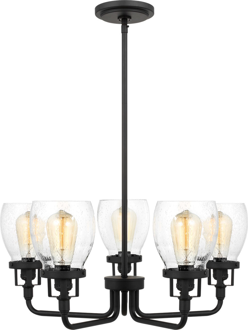 Generation Lighting 3214505-112 Belton 5 Light Midnight Black Chandelier Ceiling Light