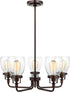 Generation Lighting Belton 5 light bronze chandelier ceiling light with clear seeded glass shades