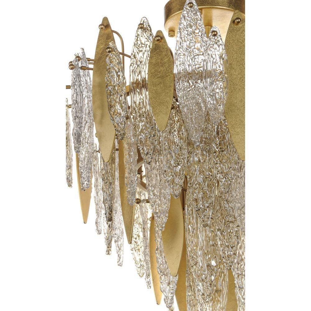 Maxim Lighting 32320CLCMPGL Majestic 10 Light 24 Inch Gold Leaf Semi Flush Mount Ceiling Light - Close-Up Detail