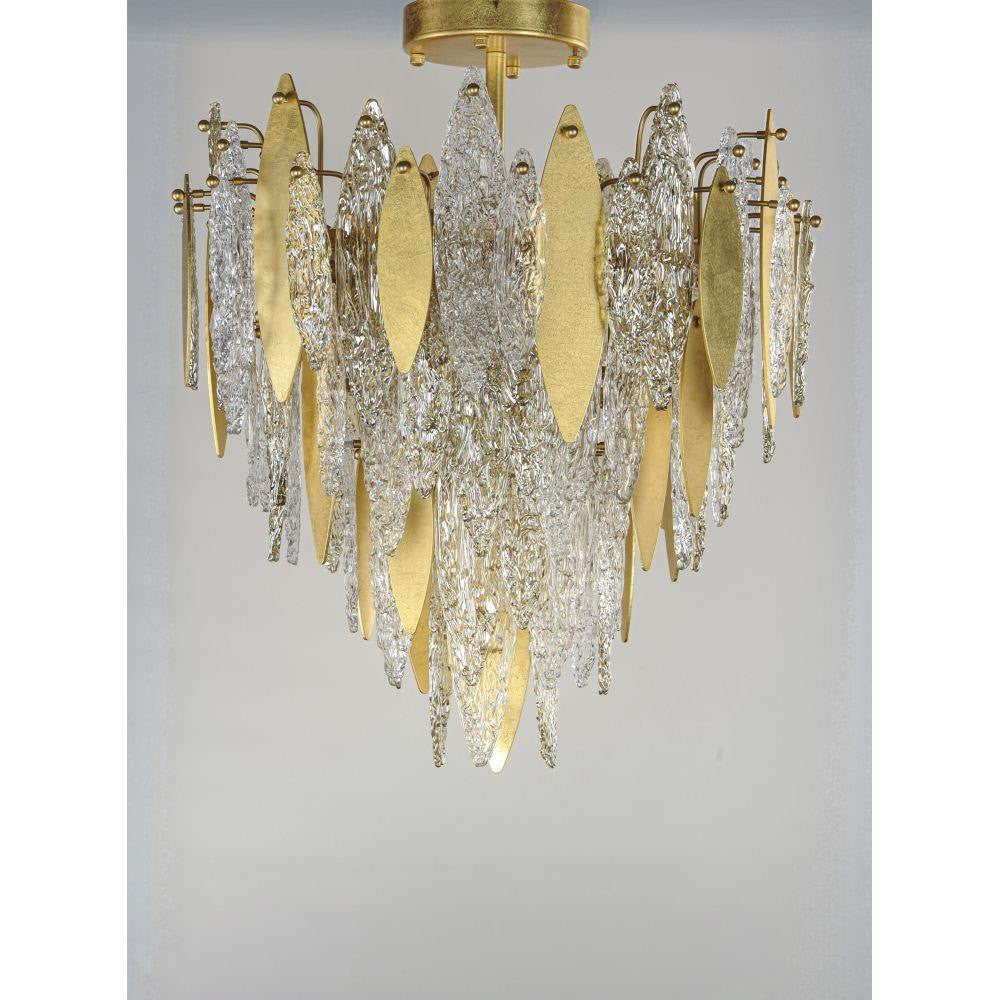 Maxim Lighting 32320CLCMPGL Majestic 10 Light 24 Inch Gold Leaf Semi Flush Mount Ceiling Light - Front View