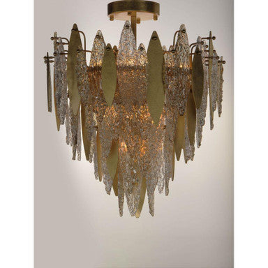 Maxim Lighting 32320CLCMPGL Majestic 10 Light 24 Inch Gold Leaf Semi Flush Mount Ceiling Light - Angled View