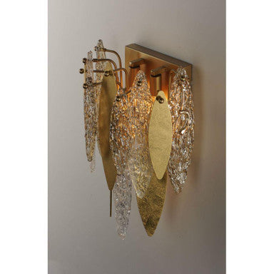 Maxim Lighting 32322CLCMPGL Majestic 3 Light Wall Sconce - Side Angle View in Gold Leaf Finish