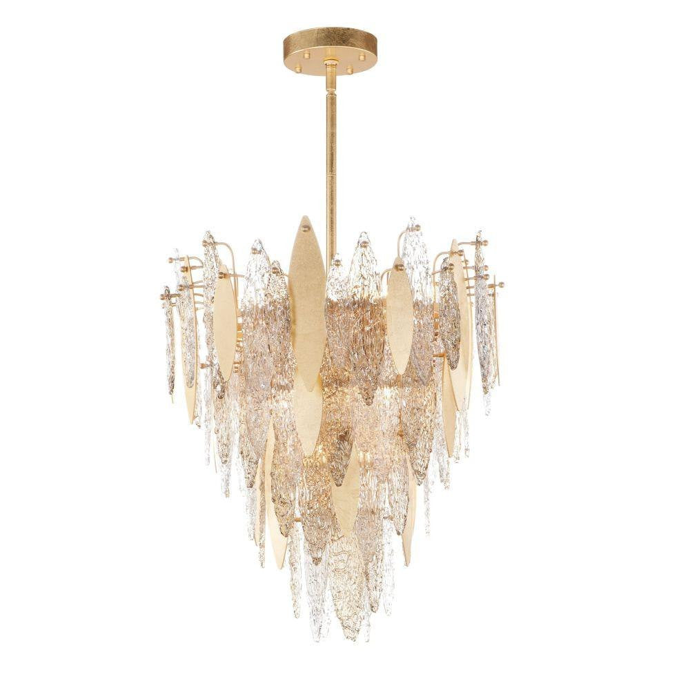 Maxim Lighting 32325CLCMPGL Majestic 12 Light 24 inch Gold Leaf Chandelier Ceiling Light - Full View on White Background