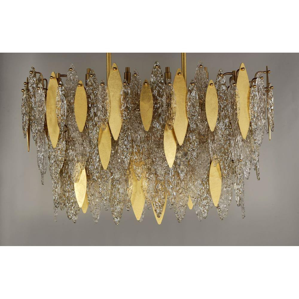 Maxim Lighting 32326CLCMPGL Majestic Chandelier Underside View Showing Glass and Gold Leaf Layers