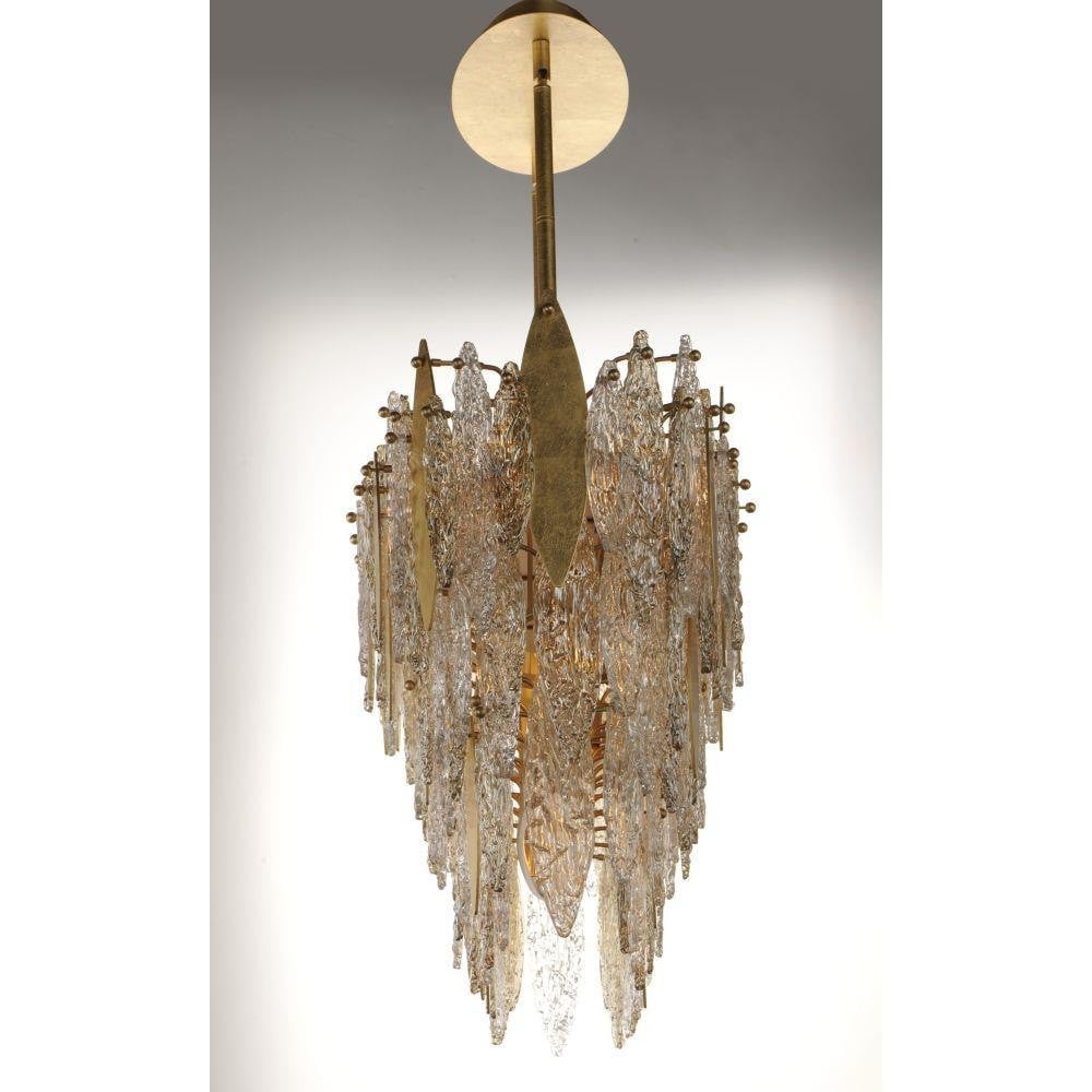 Maxim Lighting 32326CLCMPGL Majestic Chandelier Side Profile Showing Full Drop and Gold Leaf Canopy