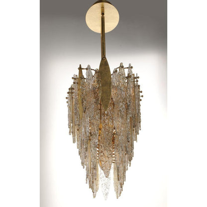Maxim Lighting 32326CLCMPGL Majestic Chandelier Side Profile Showing Full Drop and Gold Leaf Canopy