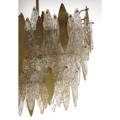 Maxim Lighting 32326CLCMPGL Majestic Chandelier Close-Up of Glass Petal and Gold Leaf Detail