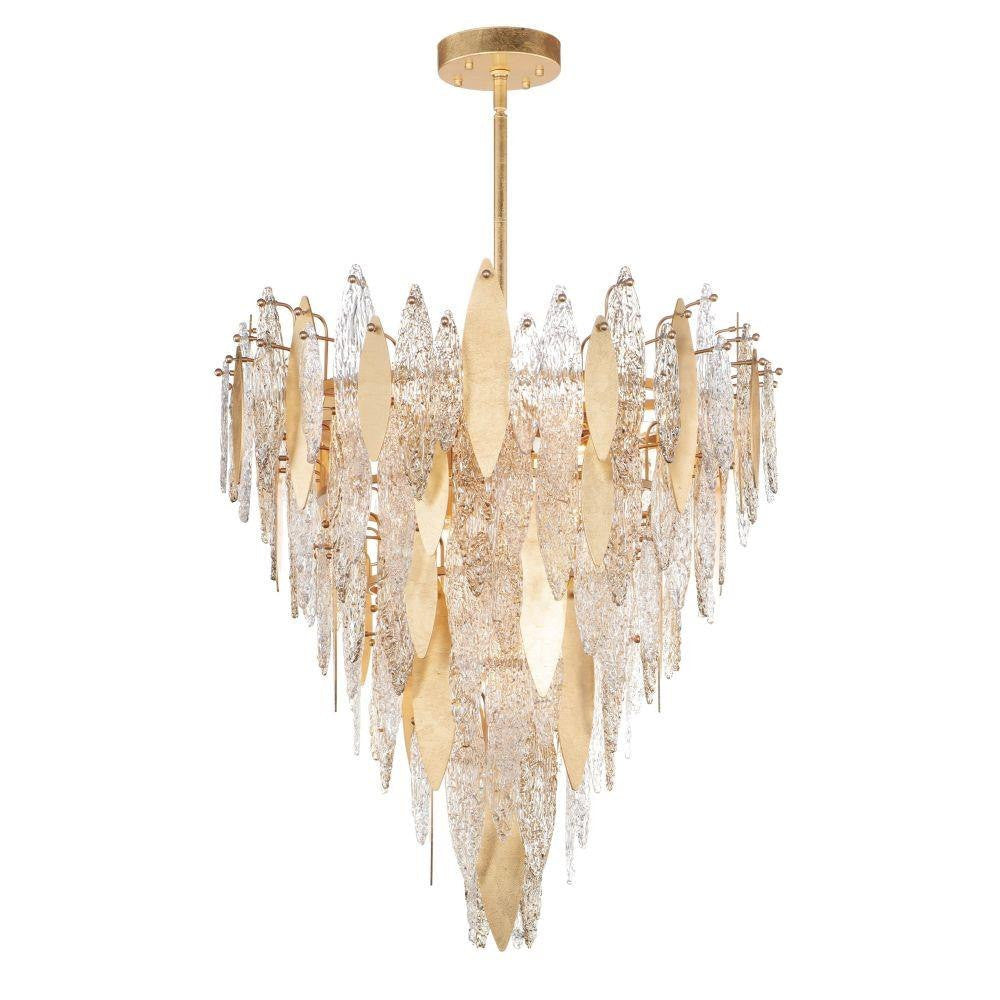 Maxim Lighting 32328CLCMPGL Majestic 21 Light Gold Leaf Chandelier - Full View with Rod