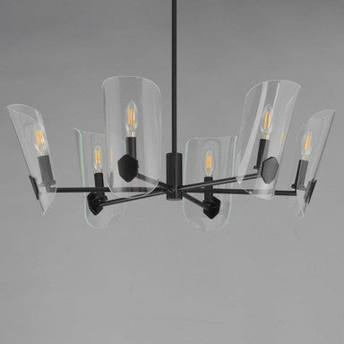Maxim Lighting 32356CLBK Armory 6 Light Matte Black Chandelier Side Angle View