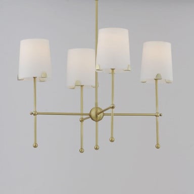 Maxim Lighting 32364WTSBR Huntington Chandelier Satin Brass Close Angle View