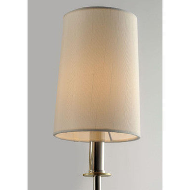 Maxim Lighting 32391OFSBRPN Uptown close-up detail of off-white cylindrical fabric shade
