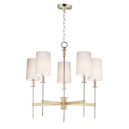 Maxim Lighting 32395OFSBRPN Uptown 5 Light Chandelier full view on white background