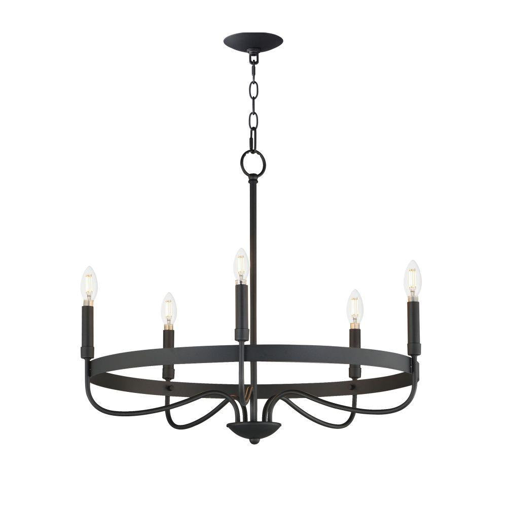Maxim Lighting 14495BK Frankie 5 Light 26 Inch Black Chandelier Ceiling Light
