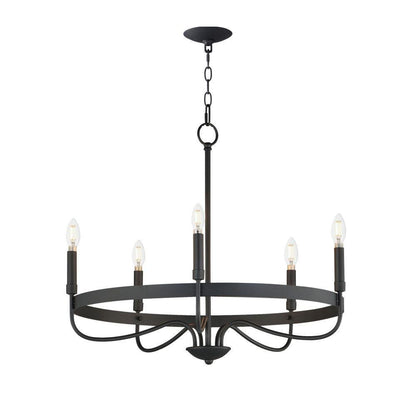 Maxim Lighting 14495BK Frankie 5 Light 26 Inch Black Chandelier Ceiling Light