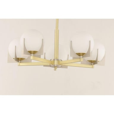 Maxim Lighting 92470SWSBRBP Finn Collection Satin Brass Brushed Platinum chandelier overhead view