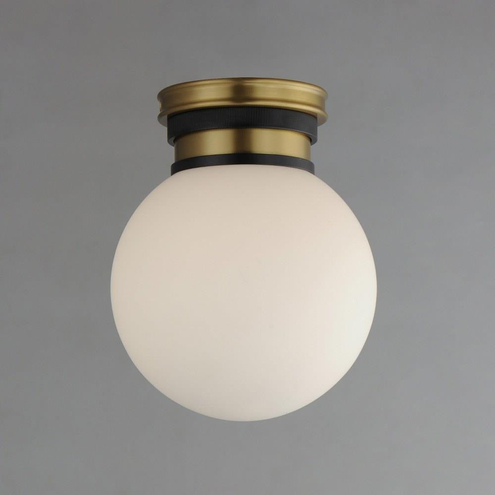 Maxim Lighting 32481SWBKNAB San Simeon 1 Light Black and Aged Brass Semi Flush Mount Ceiling Light - Angle View