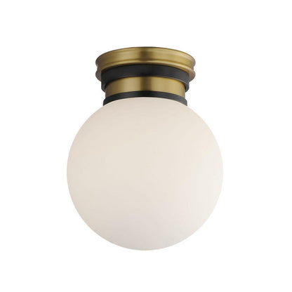 Maxim Lighting 32481SWBKNAB San Simeon 1 Light Black and Aged Brass Semi Flush Mount Ceiling Light - White Background
