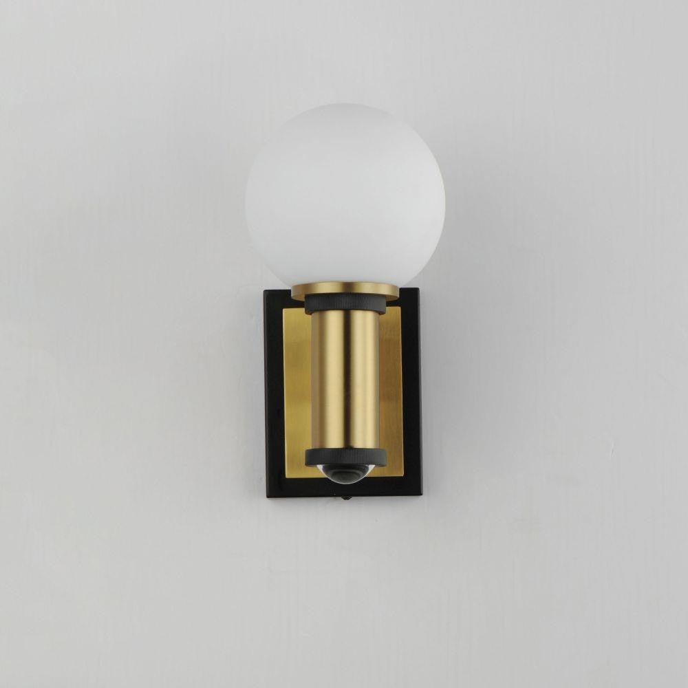 Maxim Lighting 32482SWBKNAB San Simeon Wall Sconce Front View Black Natural Aged Brass