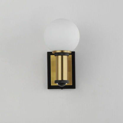 Maxim Lighting 32482SWBKNAB San Simeon Wall Sconce Front View Black Natural Aged Brass