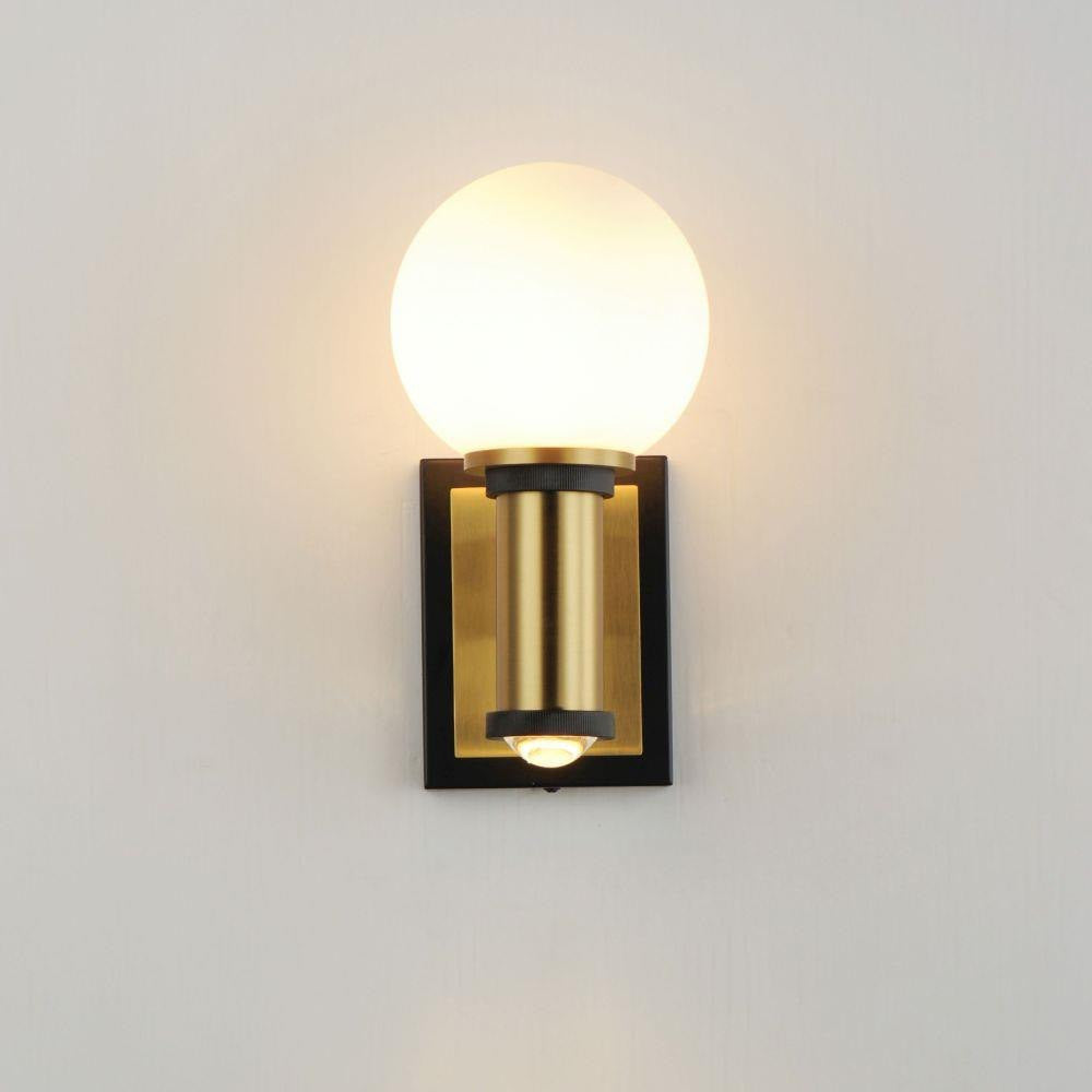 Maxim Lighting 32482SWBKNAB San Simeon Wall Sconce Illuminated Front View