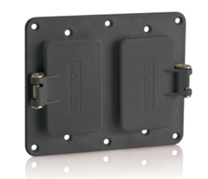 Leviton 3251W-E 2, GFCI/Decora Receptacle Coverplate with Weather Resistant Flip Lid Black