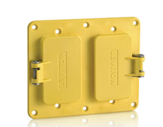 Leviton 3251W-Y 2, GFCI/Decora Receptacle Coverplate with Weather Resistant Flip Lid, Yellow Finish
