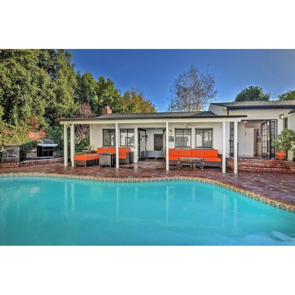 Maxim Lighting 3252FSBZ Terrace Bronze Outdoor Wall Lantern Lifestyle Exterior Pool Area