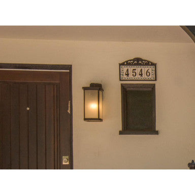 Maxim Lighting 3252FSBZ Terrace Bronze Outdoor Wall Lantern Installed at Entryway