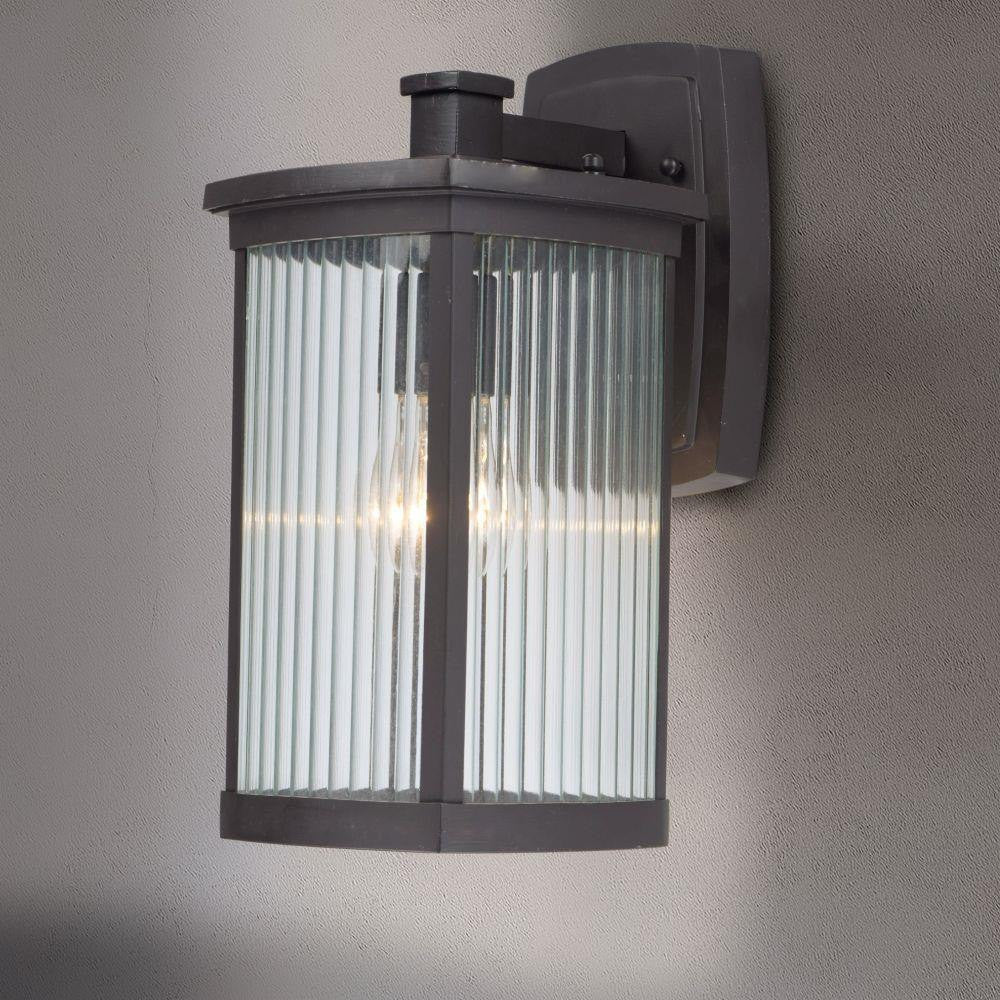 Maxim Lighting 3253CRBZ Terrace Outdoor Wall Lantern Country Bronze - Lifestyle Side View Lit