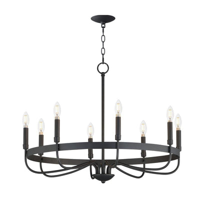 Maxim Lighting 14498HR Frankie 8 Light 29 Inch Heritage Brass Chandelier Ceiling Light - White Background