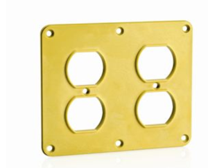 Leviton 3260-Y 2, Duplex Receptacle Coverplate, Yellow Finish
