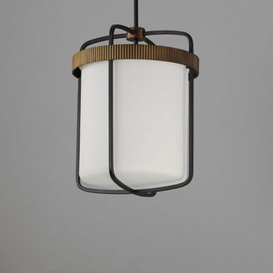 Maxim Lighting 32653SWBKAB Ruffles 3 Light Black/Antique Brass Pendant Angle View