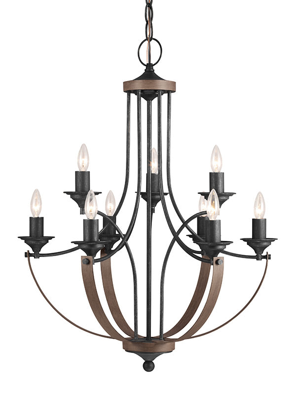 Generation Lighting Corbeille 9 light chandelier in Stardust
