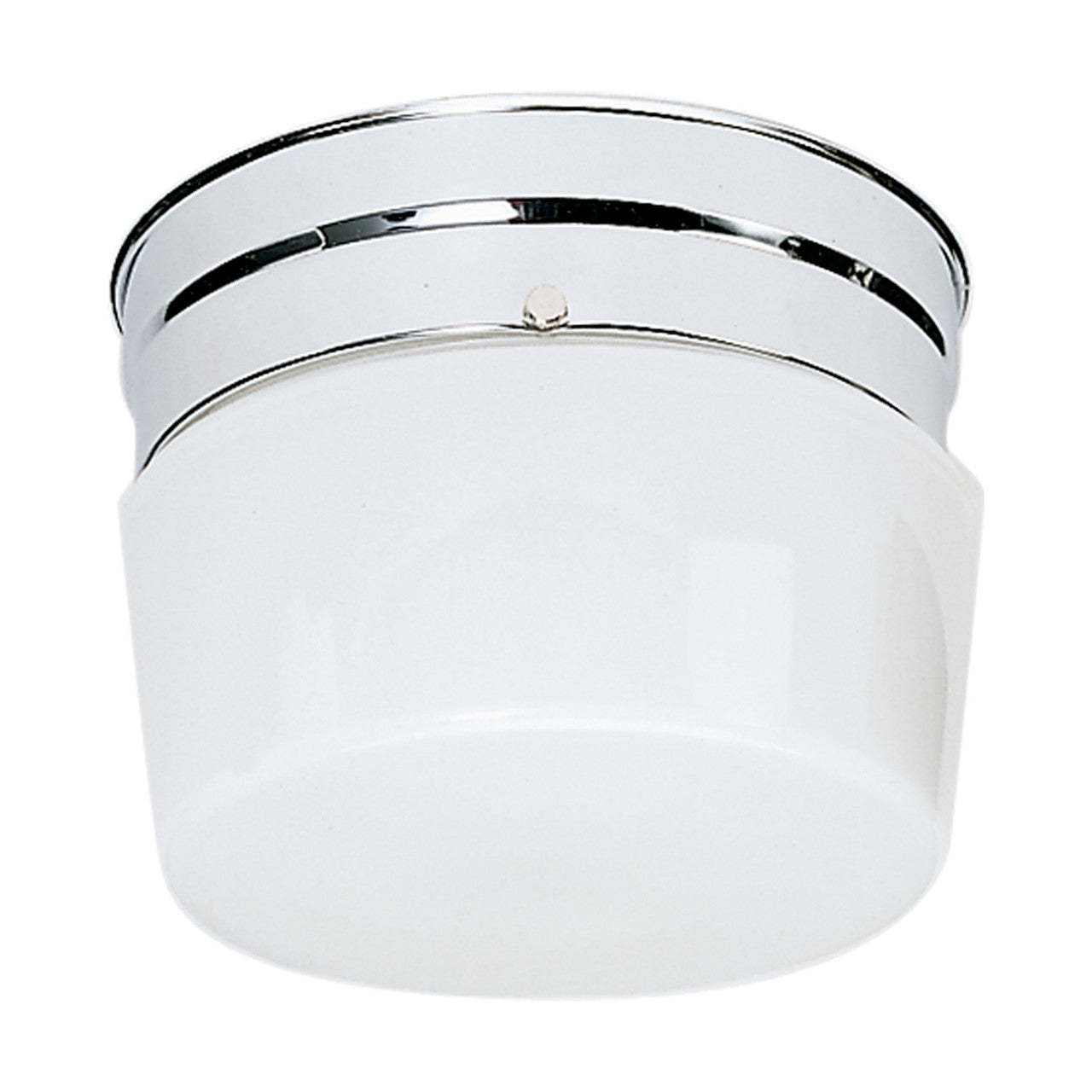 Nuvo SF77-343 2 Light 8" Flush Mount light Fixture, White Glass, Polished Chrome Finish