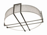 AFX Lighting LBTF1624LAJUDSNGY-MS Lambert 16 Inch LED Flush Mount In Satin Nickel With Grey Linen Fabric Side Diffuser-White Acrylic Bottom Diffuser and Motion Sensor