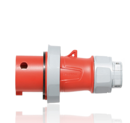 Leviton 330P7WLEV 30A, 480V 2P, 3W, LEV Series Pin & Sleeve Plug, Watertight, Red Finish