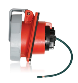 Leviton 330R7WLEV 30A, 480V 2P, 3W, LEV Series Pin & Sleeve Receptacle, Watertight, Red Finish