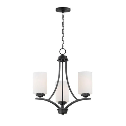 Maxim Lighting 20033SWSBR Deven 3 Light 18 Inch Satin Brass Chandelier Ceiling Light - White Background