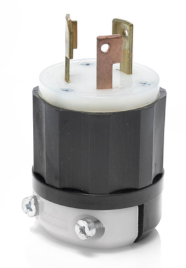 Leviton 3331-GC 30A, 250V Non-NEMA, 2P, 3W, Locking Plug, Grounding -Black-White