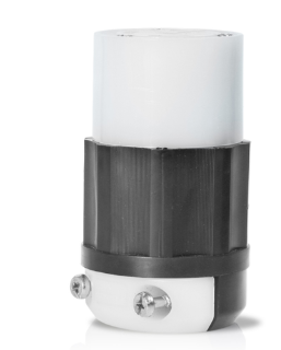 Leviton 3333 Locking Connector, 30A, 125v/250v, Industrial Grade, Black/ White